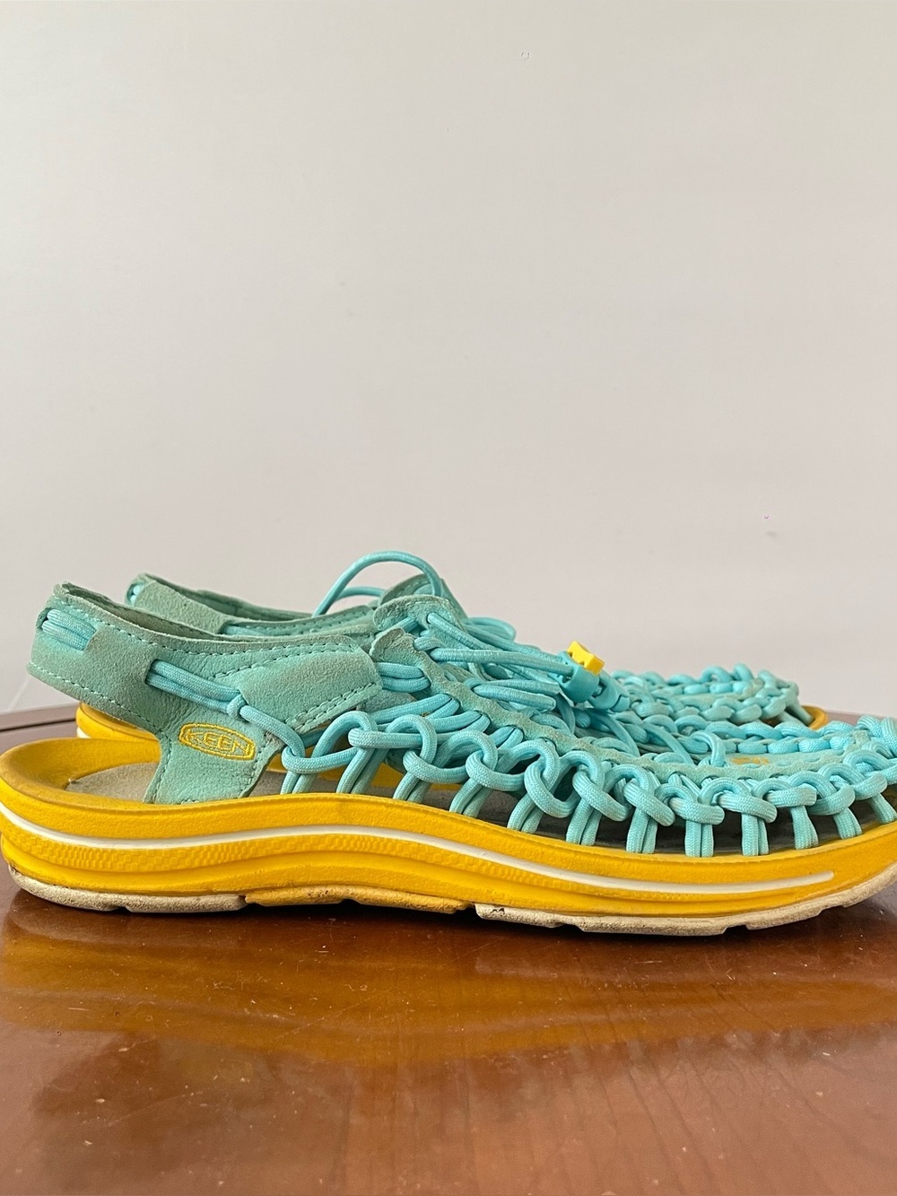 KEEN UNEEK Turquoise Woven Cord Sandals | US 7